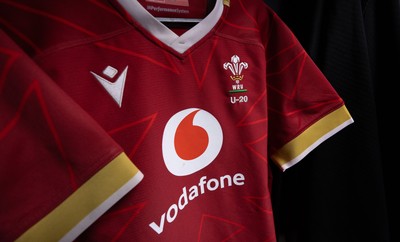 200226 - Wales U20 v Scotland U20, 2026 U20 Six Nations - Match jerseys hang in the Wales changing room