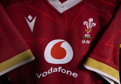200226 - Wales U20 v Scotland U20, 2026 U20 Six Nations - Match jerseys hang in the Wales changing room