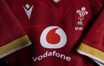 200226 - Wales U20 v Scotland U20, 2026 U20 Six Nations - Match jerseys hang in the Wales changing room