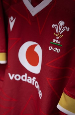 200226 - Wales U20 v Scotland U20, 2026 U20 Six Nations - Match jerseys hang in the Wales changing room