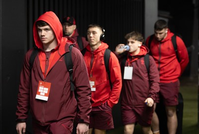 200226 - Wales U20 v Scotland U20, 2026 U20 Six Nations - Wales arrive at the Arms Park ahead of the match