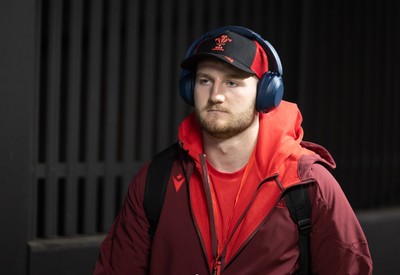 200226 - Wales U20 v Scotland U20, 2026 U20 Six Nations - Evan Minto of Wales arrives at the Arms Park ahead of the match