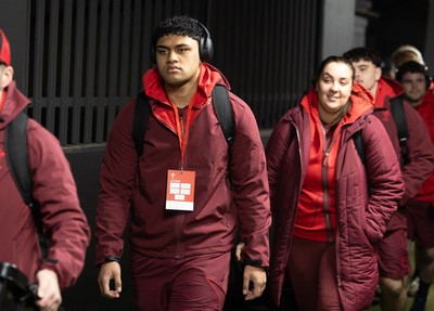 200226 - Wales U20 v Scotland U20, 2026 U20 Six Nations - Wales arrive at the Arms Park ahead of the match
