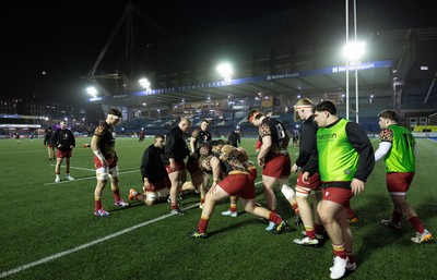 200226 - Wales U20 v Scotland U20, 2026 U20 Six Nations - Wales warm up ahead of the match