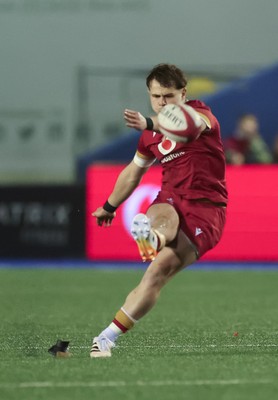 200226 - Wales U20 v Scotland U20, 2026 U20 Six Nations - Carwyn Leggatt-Jones of Wales kicks penalty
