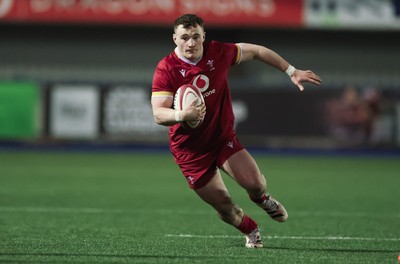 200226 - Wales U20 v Scotland U20, 2026 U20 Six Nations - Caio James of Wales charges forward