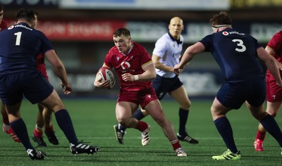 200226 - Wales U20 v Scotland U20, 2026 U20 Six Nations - Caio James of Wales charges forward