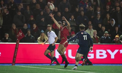 200226 - Wales U20 v Scotland U20, 2026 U20 Six Nations -  Dylan Scott of Wales scores try