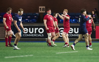 200226 - Wales U20 v Scotland U20, 2026 U20 Six Nations - Wales celebrate at the end of the match
