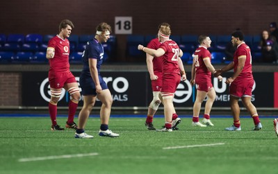 200226 - Wales U20 v Scotland U20, 2026 U20 Six Nations - Wales celebrate at the end of the match
