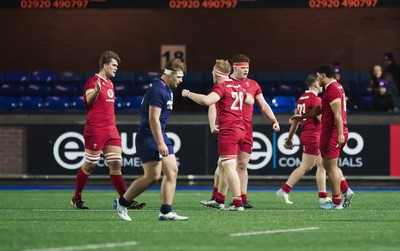 200226 - Wales U20 v Scotland U20, 2026 U20 Six Nations - Wales celebrate at the end of the match