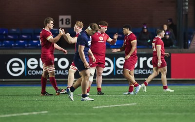 200226 - Wales U20 v Scotland U20, 2026 U20 Six Nations - Wales celebrate at the end of the match
