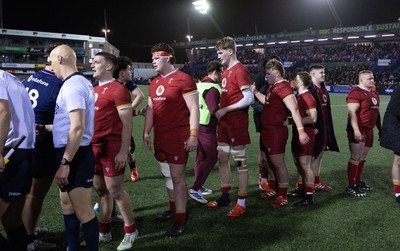 200226 - Wales U20 v Scotland U20, 2026 U20 Six Nations - Wales players at the end of the match