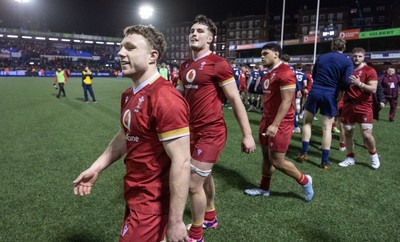 200226 - Wales U20 v Scotland U20, 2026 U20 Six Nations - Wales players at the end of the match