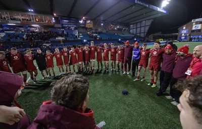 200226 - Wales U20 v Scotland U20, 2026 U20 Six Nations - Wales players at the end of the match