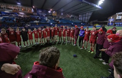 200226 - Wales U20 v Scotland U20, 2026 U20 Six Nations - Wales players at the end of the match