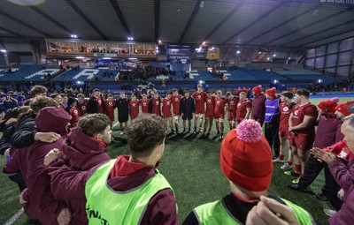 200226 - Wales U20 v Scotland U20, 2026 U20 Six Nations - Wales players at the end of the match