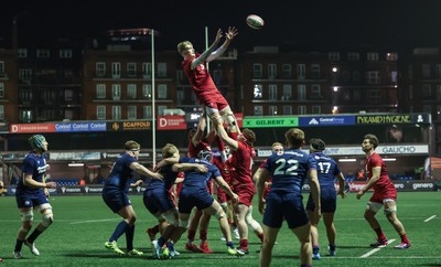 200226 - Wales U20 v Scotland U20, 2026 U20 Six Nations - Osian Williams of Wales takes line out