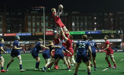 200226 - Wales U20 v Scotland U20, 2026 U20 Six Nations - Osian Williams of Wales takes line out