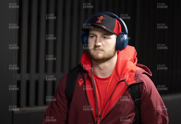 200226 - Wales U20 v Scotland U20, 2026 U20 Six Nations - Evan Minto of Wales arrives at the Arms Park ahead of the match