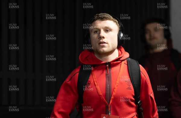 200226 - Wales U20 v Scotland U20, 2026 U20 Six Nations - Tom Bowen of Wales arrives at the Arms Park ahead of the match