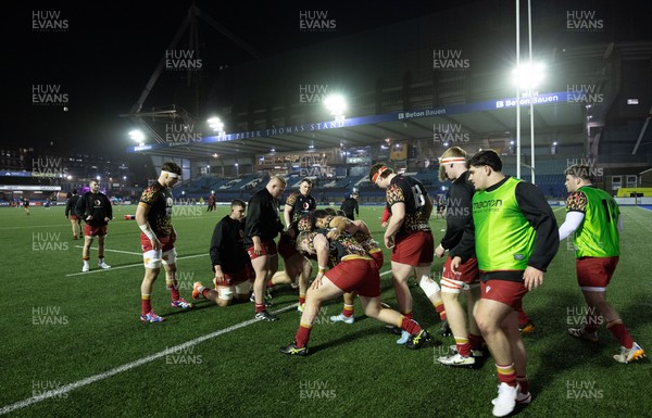 200226 - Wales U20 v Scotland U20, 2026 U20 Six Nations - Wales warm up ahead of the match