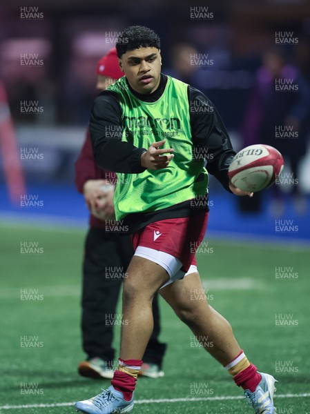 200226 - Wales U20 v Scotland U20, 2026 U20 Six Nations - Wales warm up ahead of the match