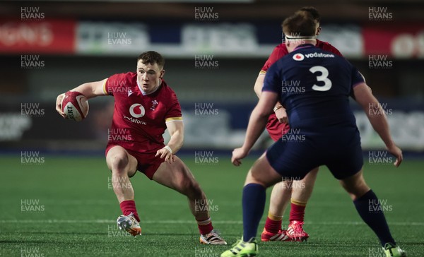 200226 - Wales U20 v Scotland U20, 2026 U20 Six Nations - Caio James of Wales charges forward