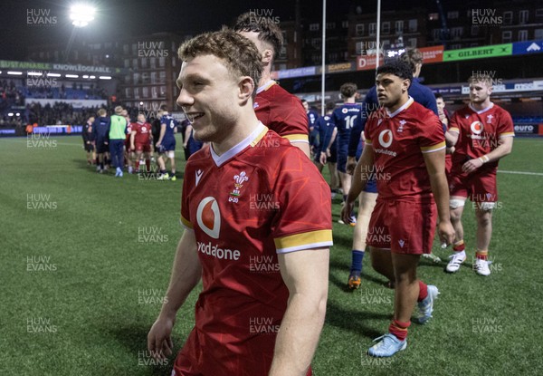 200226 - Wales U20 v Scotland U20, 2026 U20 Six Nations - Wales players at the end of the match