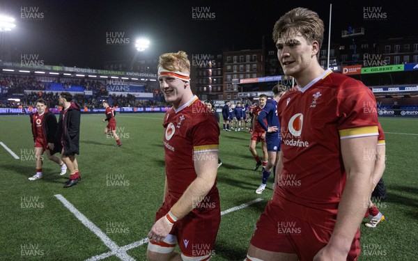 200226 - Wales U20 v Scotland U20, 2026 U20 Six Nations - Wales players at the end of the match