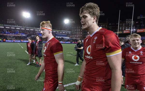 200226 - Wales U20 v Scotland U20, 2026 U20 Six Nations - Wales players at the end of the match