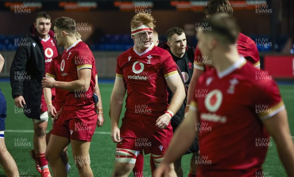 200226 - Wales U20 v Scotland U20, 2026 U20 Six Nations - Wales players at the end of the match