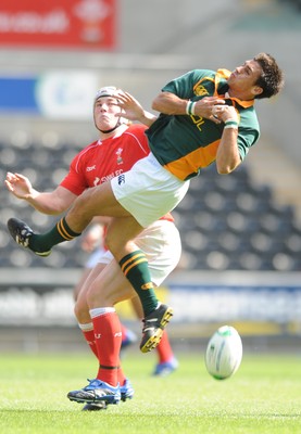 22.06.08 - Wales Under 20 v South Africa Under 20 - IRB Junior World Championship 2008 - 3rd Place Play-Off - South Africa's Robert Ebersohn jumps for high ball 