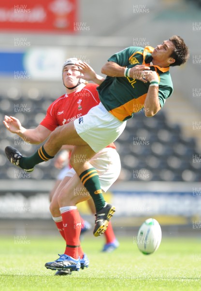 22.06.08 - Wales Under 20 v South Africa Under 20 - IRB Junior World Championship 2008 - 3rd Place Play-Off - South Africa's Robert Ebersohn jumps for high ball 