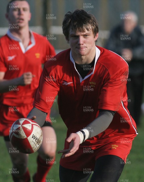 27.01.08 Wales U.20's vs. Wales Clubs XV. Conditioning match. Llanwern, Newport.  Dan Biggar in action for Wales U.20's as they take on The Wales Clubs XV.  