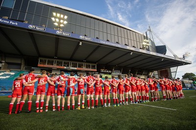 070721 - Wales U20s v England U20s - U20s 6 Nations Championship - Wales sing the anthem