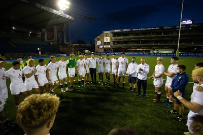 070721 - Wales U20s v England U20s - U20s 6 Nations Championship - England huddle post match