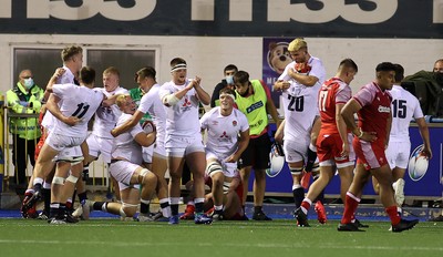 070721 - Wales U20s v England U20s - U20s 6 Nations Championship - England celebrate at full time