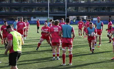 070721 - Wales U20 v England U20, 2021 Six Nations U20 Championship - The Wales team warms up ahead of the match against England