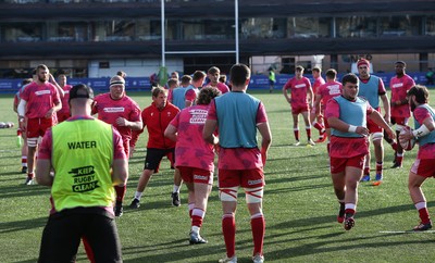 070721 - Wales U20 v England U20, 2021 Six Nations U20 Championship - The Wales team warms up ahead of the match against England