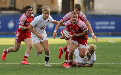 070721 - Wales U20 v England U20, 2021 Six Nations U20 Championship - Ioan Evans of Wales breaks away