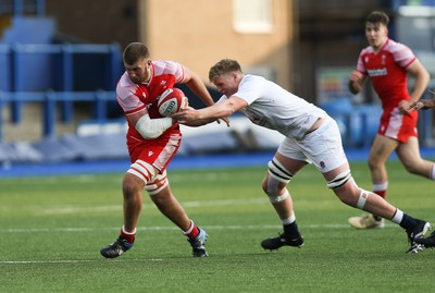 070721 - Wales U20 v England U20, 2021 Six Nations U20 Championship - Joe Peard of Wales charges forward