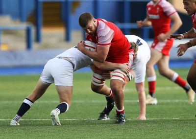 070721 - Wales U20 v England U20, 2021 Six Nations U20 Championship - Joe Peard of Wales charges forward