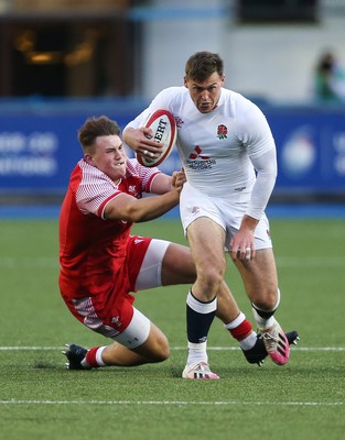 070721 - Wales U20 v England U20, 2021 Six Nations U20 Championship - Tom Roebuck of England breaks away