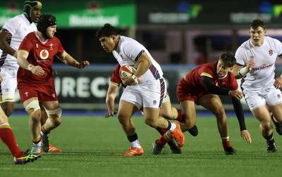 140325 - Wales U20s v England U20s - U20s Six Nations Championship - Kepu Tuipulotu of England makes a break