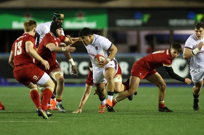 140325 - Wales U20s v England U20s - U20s Six Nations Championship - Kepu Tuipulotu of England makes a break