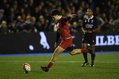 140325 - Wales U20 v England U20 - Six Nations Chamionship - Harri Wilde of Wales U20s kicks the conversion