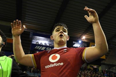 140325 - Wales U20 v England U20 - Six Nations Chamionship - Sam Scott of Wales U20s at full time