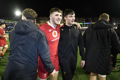 140325 - Wales U20 v England U20 - Six Nations Chamionship - Harry Rees-Weldon of Wales U20s celebrates the win at full time