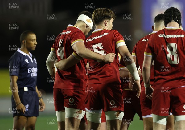 140325 - Wales U20s v England U20s - U20s Six Nations Championship - Kenzie Jenkins and Deian Gwynne of Wales 